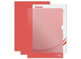 Insteekmap L-model Esselte standaard A4 0.11mm PP rood 100 stuks