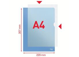 Insteekmap L-model Esselte standaard A4 0.11mm PP blauw 100 stuks