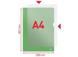 Insteekmap L-model Esselte standaard A4 0.11mm PP groen 100 stuks