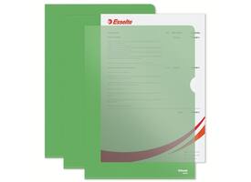 Insteekmap L-model Esselte standaard A4 0.11mm PP groen 100 stuks