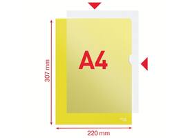 Insteekmap L-model Esselte standaard A4 0.11mm PP geel 100 stuks