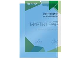 Insteekmap L-model Leitz Premium lasnaad copy safe 0.15mm PVC A4 blauw 100 stuks