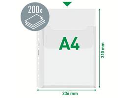 Harmonica showtas Leitz Premium met bovenklep copy safe PP A4  glashelder 5 stuks