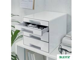 Ladenblok Leitz WOW CUBE A4 maxi 4 laden wit/grijs