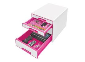 Ladenblok Leitz WOW 4 laden wit/roze
