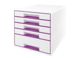 Ladenblok Leitz WoW 5 laden wit/paars