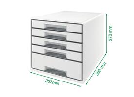 Ladenblok Leitz WoW 5 laden wit/paars