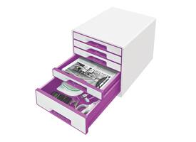 Ladenblok Leitz WoW 5 laden wit/paars