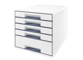 Ladenblok Leitz WOW CUBE A4 maxi 5 laden wit/grijs
