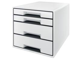 Ladenblok Leitz Wow CUBE A4 maxi 4 laden wit/zwart