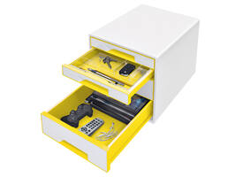 Ladenblok Leitz WOW CUBE 4 laden wit/geel