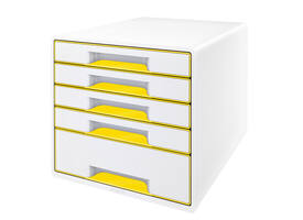 Ladenblok Leitz WOW CUBE 5 laden wit/geel