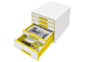 Ladenblok Leitz WOW CUBE 5 laden wit/geel
