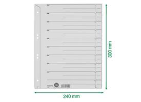Scheidingsbladen Leitz A4 karton 200gr 6-gaats grijs 100 stuks