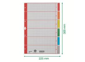 Tabbladen Leitz 4-gaats 4350 6-delig grijs karton