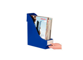 Tijdschriftencassette Leitz extra breed blauw