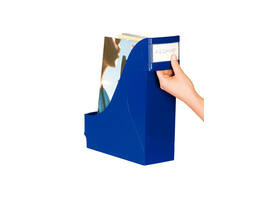 Tijdschriftencassette Leitz extra breed blauw