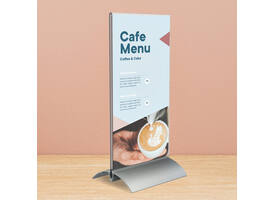 Kaarthouder Europel T-standaard 1/3 A4 staand acryl / aluminium