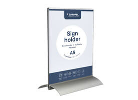 Kaarthouder Europel T-standaard A5 staand acryl / aluminium