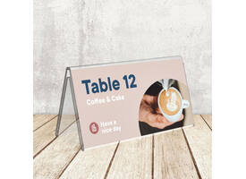 Tafelnaambord Europel V-standaard 70x150mm acryl