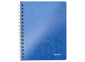 Notitieboek Leitz WOW A5 spiraal 160 pagina's lijn blauw