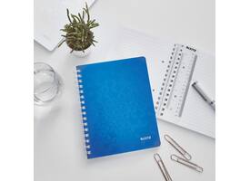 Notitieboek Leitz WOW A5 spiraal 160 pagina's lijn blauw
