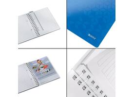 Notitieboek Leitz WOW A5 spiraal 160 pagina's lijn blauw