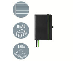 Notitieboek Leitz Complete A6 lijn 160 pagina's 100gr zwart