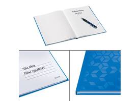 Notitieboek Leitz WOW A4 160blz 90gr lijn blauw