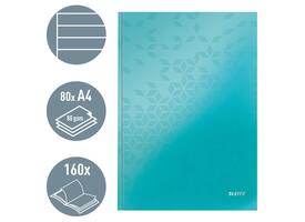 Notitieboek Leitz WOW A4 160 pagina's 90gr lijn ijsblauw