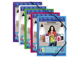 Elastomap Oxford Polyvision A4 met insteektas 3 kleppen PP transparant