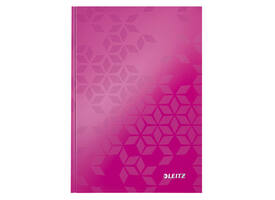 Notitieboek Leitz WOW A5 160blz 90gr lijn roze