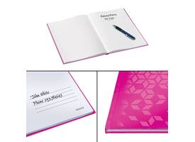 Notitieboek Leitz WOW A5 160blz 90gr lijn roze