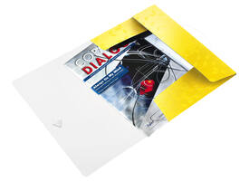 Elastomap Leitz WOW A4 3 kleppen PP geel
