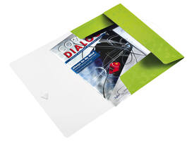 Elastomap Leitz WOW A4 3 kleppen PP groen