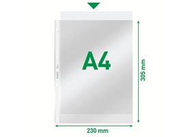 Showtas Leitz Premium standaard copy safe 0.09mm 4-gaats PVC A4 glashelder 100 stuks