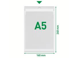 Insteekmap U-model Leitz Premium met ophangoog 0.20mm PVC A5 transparant 50 stuks