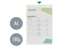 Insteekmap U-model Leitz Premium met ophangoog 0.20mm PVC A4 transparant 50 stuks