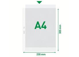 Showtas Leitz Premium standaard 11-gaats copy safe 0.085mm PP A4 transparant 100 stuks