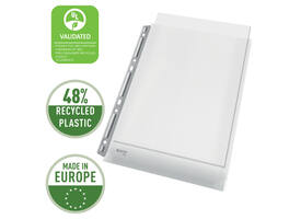 Harmonica showtas Leitz Premium 0.17mm metalen perforatiestrip copy safe A4 glashelder 3 stuks
