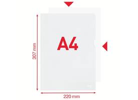 Insteekmap L-model Esselte standaard copy safe PP A4 transparant 100 stuks