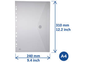 Enveloptas Europel A4 240x310mm 11-gaats PP transparant wit