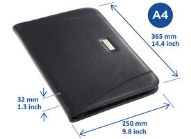 Schrijfmap Rillstab Excellent de luxe A4 lederlook zwart