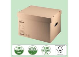 Archief- en transportdoos met deksel Leitz Premium 335x280x440mm natuurbruin