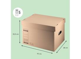 Archief- en transportdoos met deksel Leitz Premium 335x280x440mm natuurbruin