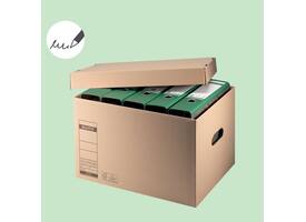 Archief- en transportdoos met deksel Leitz Premium 335x280x440mm natuurbruin