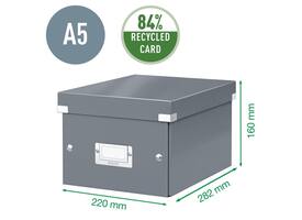 Opbergdoos Leitz Click & Store WOW klein gerecycled karton 200x148x250mm zwart