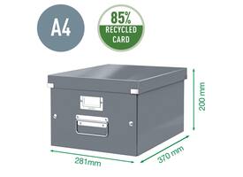 Opbergdoos Leitz Click & Store WOW middel gerecycled karton 281x200x370mm wit