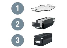Opbergdoos Leitz Click & Store WOW middel gerecycled karton 281x200x370mm zwart