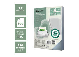 Voorblad Fellowes A4 PVC 150micron recycled 100 stuks